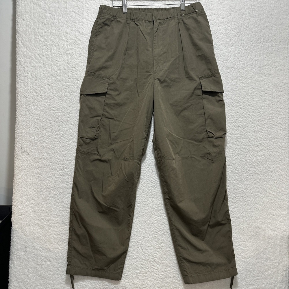 Uniqlo‎ U Men's Cargo Pants Size L Green Drawstring Waist & Hem Utility